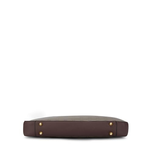 Lavie Women's Monoprint Raily Plus Laptop Tote Handbag | Fits Upto 15 Inch Laptop | Laptop Bag for Work | Ladies purse | Stylish Shoulder Bag | Gift For Women, Coffee, L