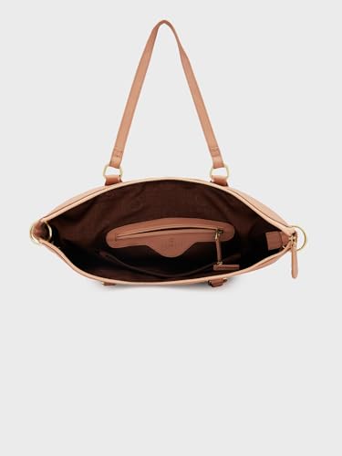 Caprese Amelia Satchel Handbag for Women Shoulder Bag with Multiple Pockets| Trendy and Functional Spacious Design Ideal for Work Everyday Outings and Travel, Skin, M, Western