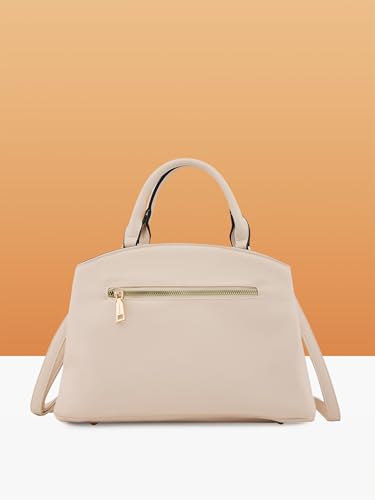 Caprese Bloom Satchel Small Bag for Women with Adjustable & Detachable Strap|Versatile Shoulder, Crossbody & Handheld Bag for Work, Travel, and Everyday Use, Spacious with Multiple Compartments, Off