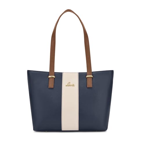Lavie Women's Kara Colourblock Tote Bag for Women | Tote Handbag for Work | Ladies purse | Stylish Shoulder Bag | Gift for Women, Navy