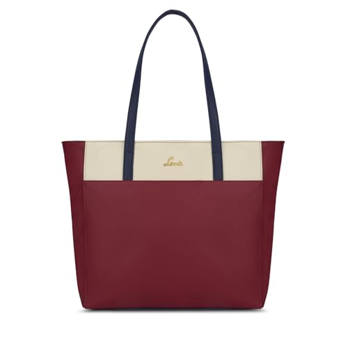 Lavie Women's Eliana Colourblock Tote Bag for Women | Tote Handbag for Work | Ladies purse | Stylish Shoulder Bag | Gift for Women, Red