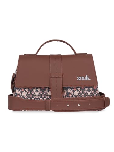ZOUK Kriti Sanon Collection - Iconic Evening Satchel | Vegan Leather Handbag for Women | Stylish, Lightweight & Spacious, Kashmir Blooms, M