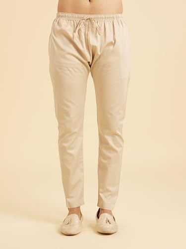 Manyavar Men's Art Silk Printed Kurta Pyjama Set (2pcs), Rust, 2XL