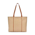 Lavie Women's Mono Neghan Monogram Print Tote Bag for Women | Tote Bag for Work | Ladies purse | Stylish Shoulder Bag | Gift for Women, Taupe, L