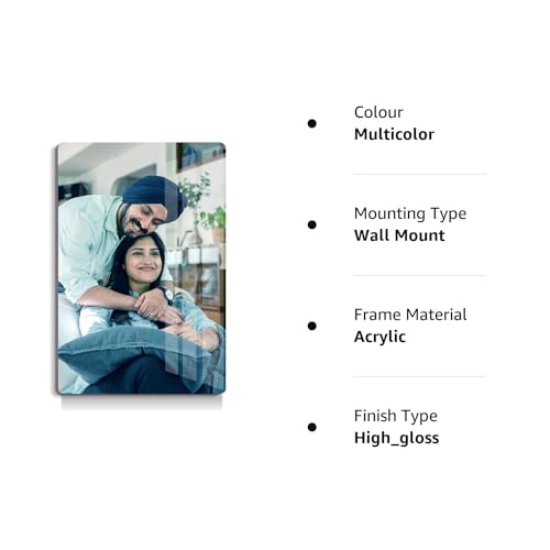 MITZVAH 5mm Acrylic Photo Frame Personalized Photo Gifts|Personalised Photo Frame Birthday Gift|Premium Acrylic Wall Photo Personalized|Photo Customized Gift Friend Anniversary (8X12 inch, Portrait)