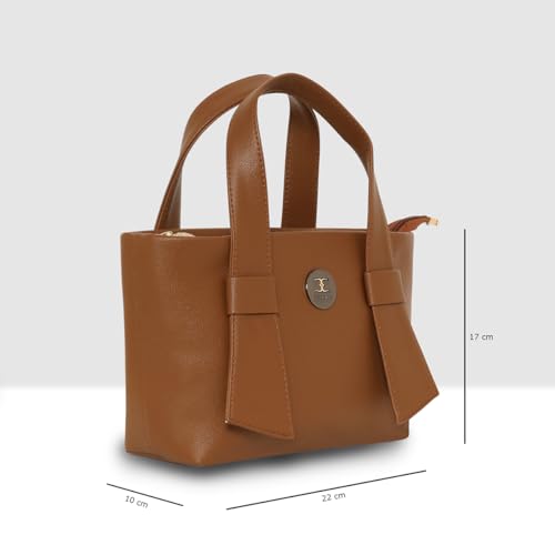 ESBEDA Classic Mini Handbag For Womens| Ladies Purse | Stylish Handbag | Gift Bag For Women, Tan, S