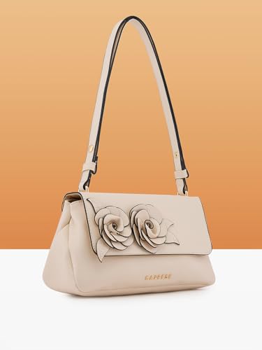 Caprese Bloom Sling Medium Bag for Women|Adjustable Strap for Comfortable Wear|Stylish,Versatile Crossbody Bag for Everyday Use, Travel, and Special Occasions, Off White, M, Western