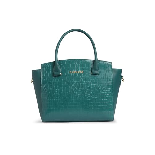 Caprese Suzie Satchel Medium Bag for Women with Adjustable & Detachable Strap, Multiple Compartments & Zip Closure | Versatile Shoulder,Crossbody & Hand Bag for Work, Travel & Everyday Use, Teal Blue