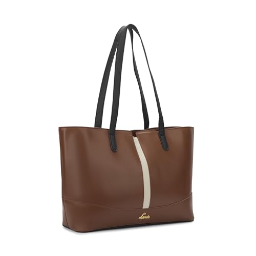 Lavie Women's Lyla Colourblock Tote Bag for Women | Tote Handbag for Work | Ladies purse | Stylish Shoulder Bag | Gift for Women, Tan
