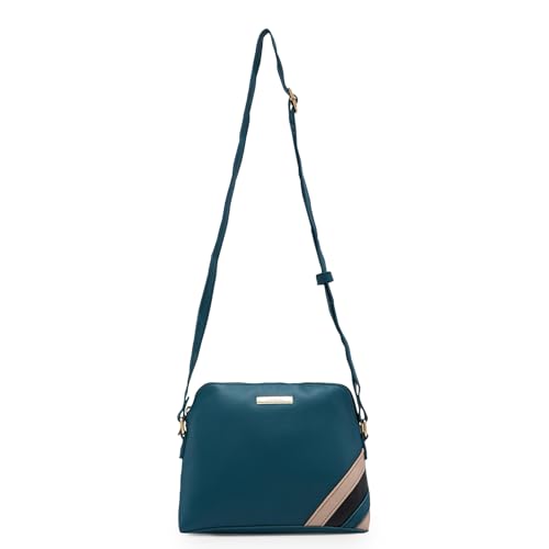 Caprese Ember Sling Medium (E) Green Bag for Women|Adjustable Strap for Comfortable Wear|Versatile Handbag for Everyday Use, Travel, and Special Occasions, Green, M, Western