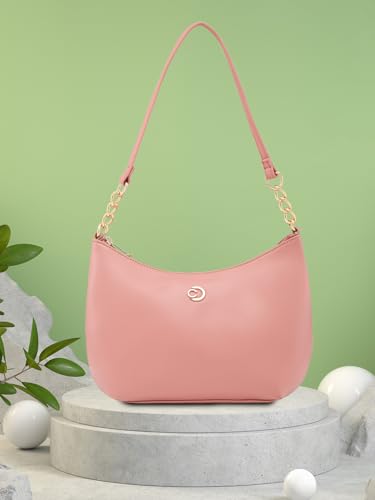 Caprese Perline Handbag, Blush-Medium | Stylish Solid Designed Handbag for Women with Spacious Compartment | Secure Top Zip | Perfect for Casual/Party & Daily Outings