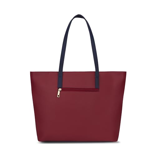 Lavie Women's Eliana Colourblock Tote Bag for Women | Tote Handbag for Work | Ladies purse | Stylish Shoulder Bag | Gift for Women, Red