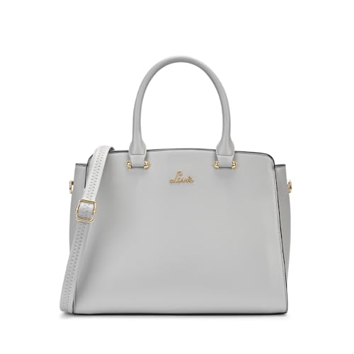 Lavie Women's Ushawu Medium Satchel Bag for Women | Satchel Handbag for Work | Ladies purse | Stylish Shoulder Bag | Gift for Women, Lt Grey, M