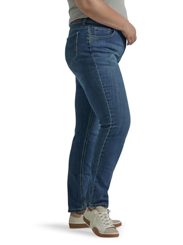 Lee Women's Plus Size Legendary Mid Rise Straight Leg Jean Seattle 30 Plus Long