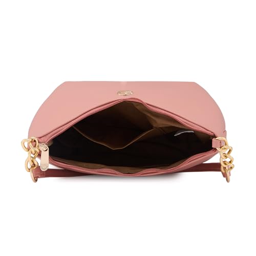 Caprese Perline Handbag, Blush-Medium | Stylish Solid Designed Handbag for Women with Spacious Compartment | Secure Top Zip | Perfect for Casual/Party & Daily Outings