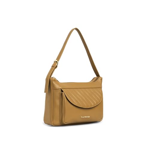 Caprese Jessica Hobo Medium Bag for Women Shoulder Bag with Adjustable Strap|Back Zip|Trendy New Shape, Spacious Design, Ideal for Office, Daily Use, and Travel, Brown, M