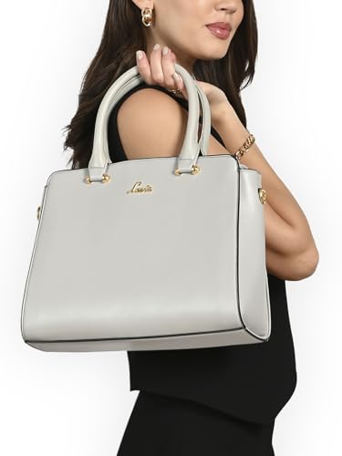 Lavie Women's Ushawu Medium Satchel Bag for Women | Satchel Handbag for Work | Ladies purse | Stylish Shoulder Bag | Gift for Women, Lt Grey, M