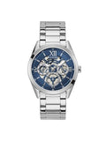 GUESS Men's Multi-Function Silver-Tone Stainless Steel Watch 42mm