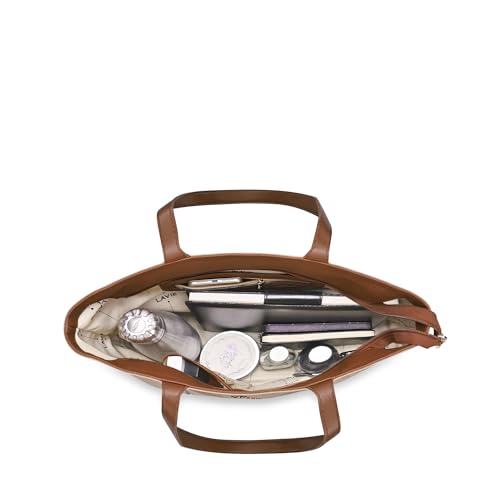 Lavie Women's Mono Neghan Monogram Print Tote Bag for Women | Tote Bag for Work | Ladies purse | Stylish Shoulder Bag | Gift for Women, Taupe, L