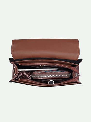 ZOUK Kriti Sanon Collection - Iconic Evening Satchel | Vegan Leather Handbag for Women | Stylish, Lightweight & Spacious, Kashmir Blooms, M