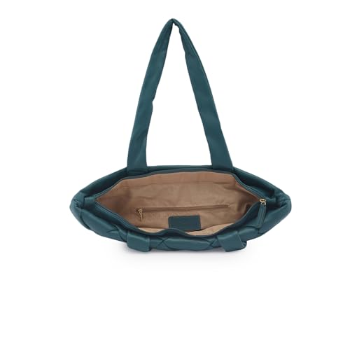 Caprese Merlin Tote Bag, Large-Bottle Green | Stylish Handbag for Women | Spacious, Versatile Office & Daily Essentials Tote | Top Zip Closure