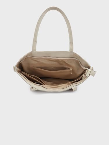 Caprese Gladys Tote Bag for Women with Multiple Pockets| Stylish and Functional Spacious Versatile Design Ideal for Work Everyday Outings and Travel, Skin, M