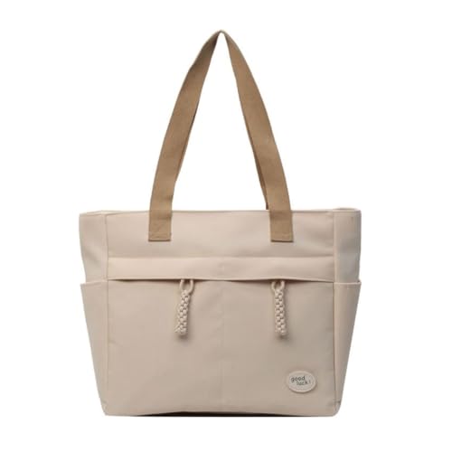 Tressential UrbanHandy Canvas Tote Bag, HandBag for Women, Multi-Pocket Design, Casual Style for Office & College, Ivory