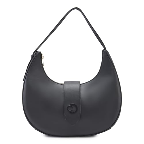 Caprese Celia Hobo, Black-Large | Solid Designed Shoulder Bag for Women | Spacious Compartment | Perfect for Casual & Daily Use, Black