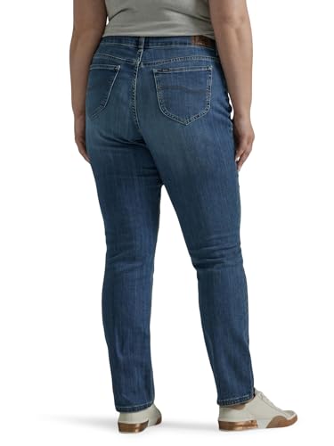Lee Women's Plus Size Legendary Mid Rise Straight Leg Jean Seattle 30 Plus Long