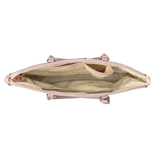 Lavie Women's Mono LL Regina Tote Bag for Women | Tote Handbag for Work | Ladies purse | Stylish Shoulder Bag | Gift for Women, Pink