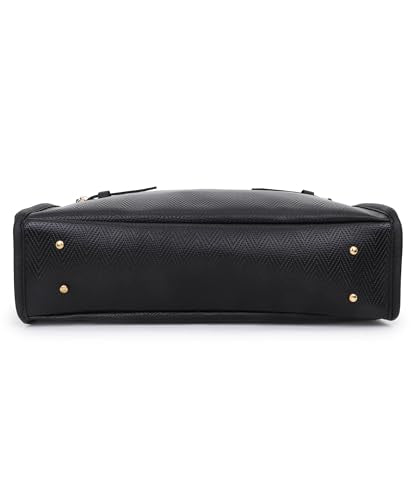 LEGAL BRIBE Stylish Buckle Tote Bag, Dark Black, One Size