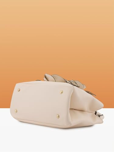 Caprese Bloom Satchel Small Bag for Women with Adjustable & Detachable Strap|Versatile Shoulder, Crossbody & Handheld Bag for Work, Travel, and Everyday Use, Spacious with Multiple Compartments, Off