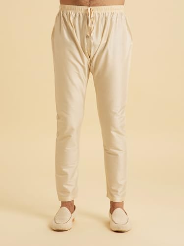 Manyavar Men's Art Silk Jacquard Textured Kurta Pajama Set (2pcs), Walnut, 2XL