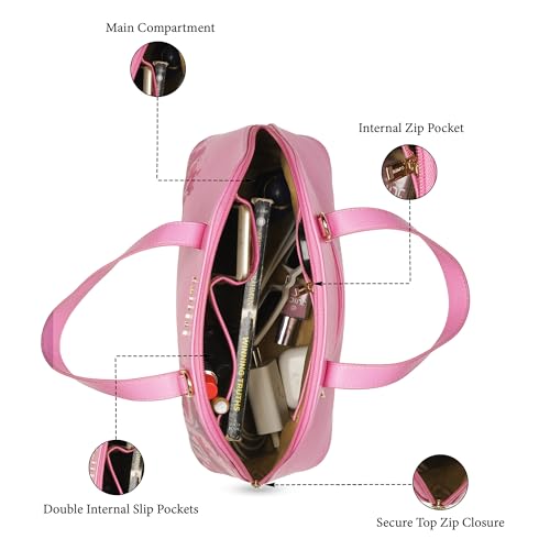 Caprese Chloe Satchel Medium Bag for Women|Adjustable & Detachable Strap - Versatile Shoulder, Crossbody & Handheld Bag for Work, Travel, and Everyday Use - Spacious with Multiple Compartments, Violet