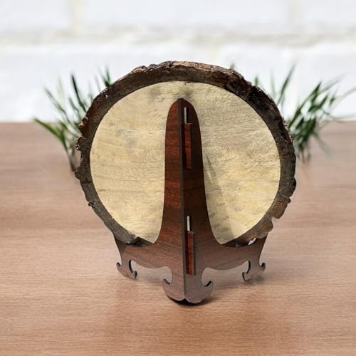 GIFTORA Personalized Round Wooden Photo Frame | Customized with Photo & Caption for Home Decor | Perfect for Special Occasions Like Weddings, Anniversaries, Birthdays(Brown, Round 6-7 Inch)