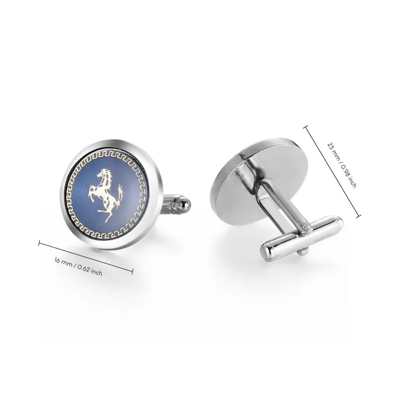 MIAMI Jewellery Cuff Links Cufflinks Set for Mens Boys Man Boy Formal Shirts Cufflinks for Men Blue Horse Valentine Gifts - Cufflink-M9103, Medium, Mother of Pearl, diamond
