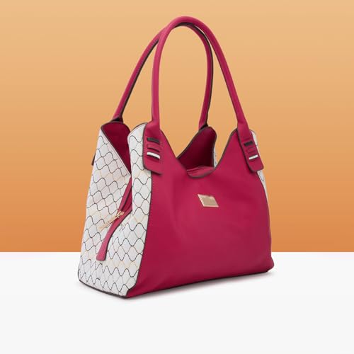 Caprese Shane Hobo Bag, Medium | Stylish Shoulder Bag for Women With Shoulder Strap, Back Zip & Secure Zip Closure | Ideal for Office, Daily Use & Travel, Magenta, M