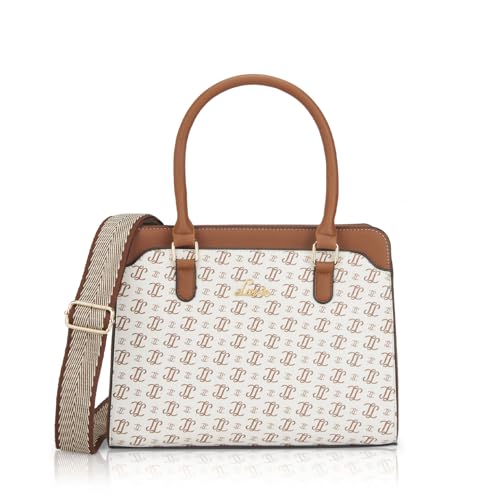Lavie Women's Mono LL Nelly 3C Satchel Handbag for Women | Satchel Bag for Work | Ladies purse | Stylish Shoulder Bag | Gift For Women, Off White