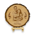 Shivansh Gifts Wooden Engrave Photo Frame Anniversary Gift s for Couple Customize Gift For Wife Husband (6 inch slice)