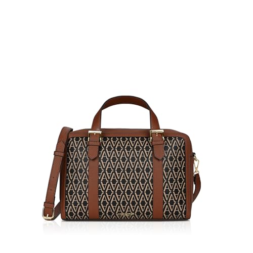 Accessorize London Women's Colorblock Dorota Monogram Satchel Bag I Womens Bag| hand bags for women stylish, Black, M