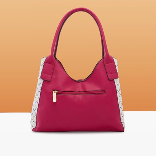 Caprese Shane Hobo Bag, Medium | Stylish Shoulder Bag for Women With Shoulder Strap, Back Zip & Secure Zip Closure | Ideal for Office, Daily Use & Travel, Magenta, M