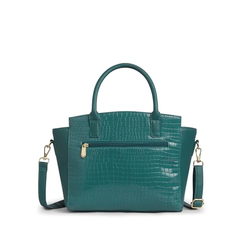 Caprese Suzie Satchel Medium Bag for Women with Adjustable & Detachable Strap, Multiple Compartments & Zip Closure | Versatile Shoulder,Crossbody & Hand Bag for Work, Travel & Everyday Use, Teal Blue