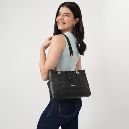 Fastrack Structured Quilted Tote Bag for Women, Girls and Ladies | Made of Premium PU Material | Tote for Casual Carry | Ladies Purse Handbag | Totes for Office Use