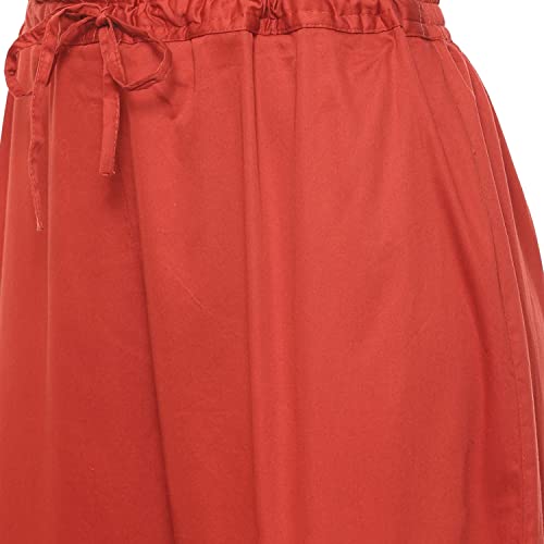 BIBA Ladies Cotton Straight Embroidered Costume Set, terracotta, XL