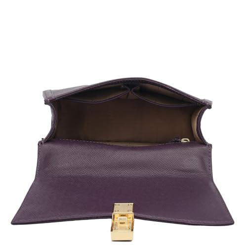 Da Milano Leather Satchel Bag for Women, Grapevine, S