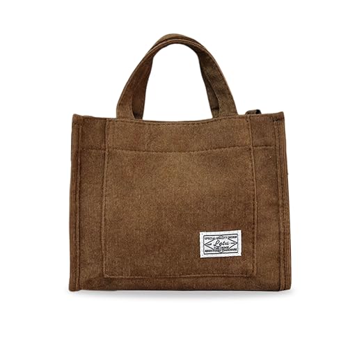 Kraptick Canvas Tote Bags – Stylish Shoulder Tote Bag Everyday Use For Women Reusable Compact Tote Bag Perfect as a Grocery, Shopping Bags for Grocery (DMFP929-V), Brown, M, Utility