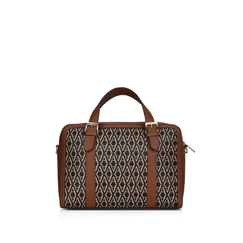 Accessorize London Women's Colorblock Dorota Monogram Satchel Bag I Womens Bag| hand bags for women stylish, Black, M