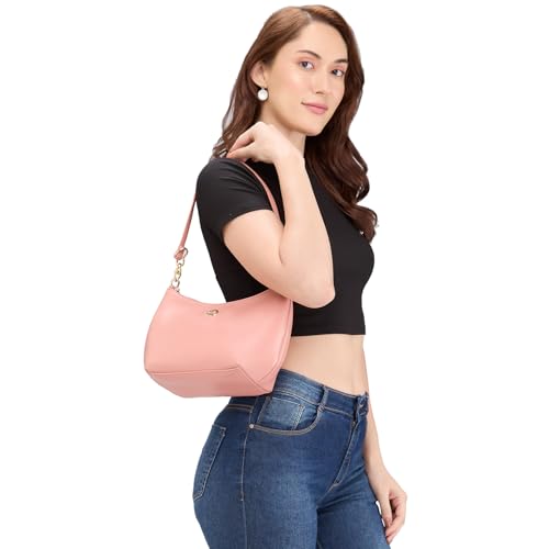 Caprese Perline Handbag, Blush-Medium | Stylish Solid Designed Handbag for Women with Spacious Compartment | Secure Top Zip | Perfect for Casual/Party & Daily Outings