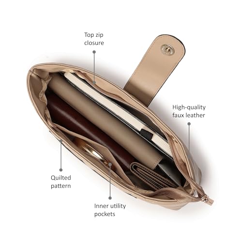 Fastrack Structured Quilted Tote Bag for Women, Girls and Ladies | Made of Premium PU Material | Tote for Casual Carry | Totes for Office and Daily Use