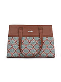 ZOUK Statement Business Bag | Jute | Vegan Leather Handcrafted Shoulder Bag Ideal For Office Use, Kolkata Nouveau, L